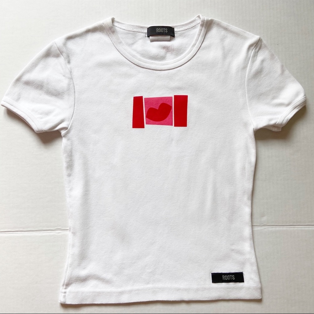 Roots Girls Short-Sleeve White T Shirt Small